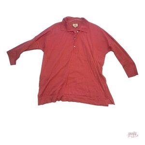 Tuckernuck Hot Pink Linen Blend Polo Sweater XL/XXL Coastal Grandmillennial Top